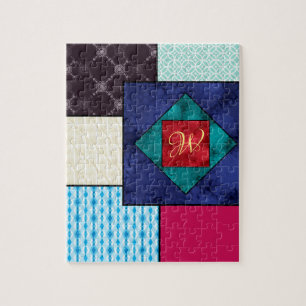 Puzzle Monogramme de la surface composée en patchwork