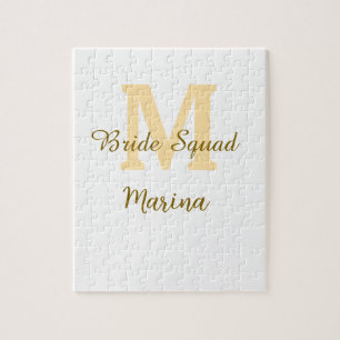 Puzzle Monogramme de l'équipe de la mariée simple shower