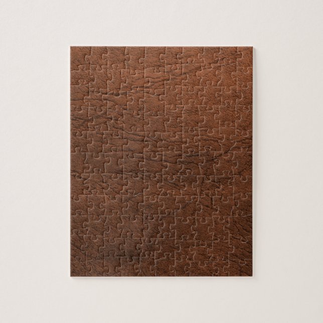 Puzzle Monogramme en cuir Brown de texture (Vertical)