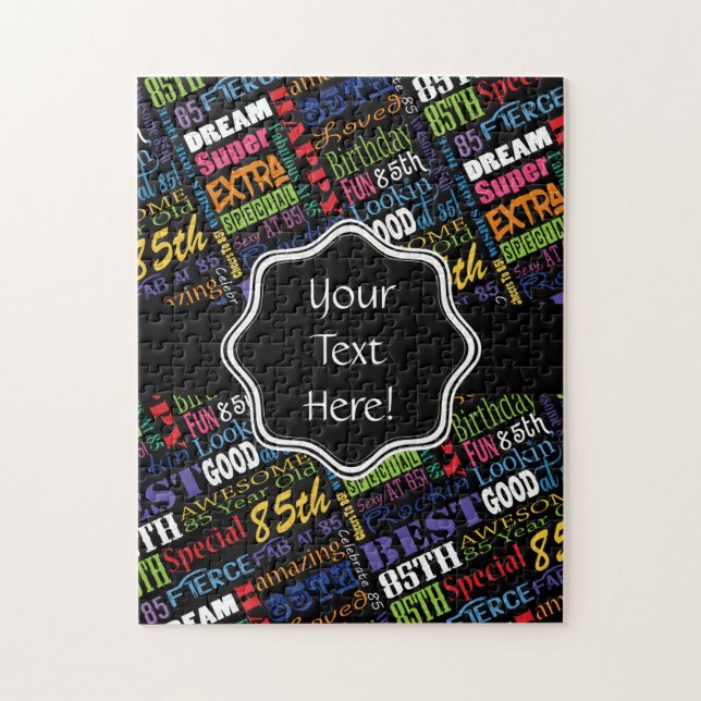 Puzzle Monogramme personnalisé amusant 85e anniversaire d (Vertical)