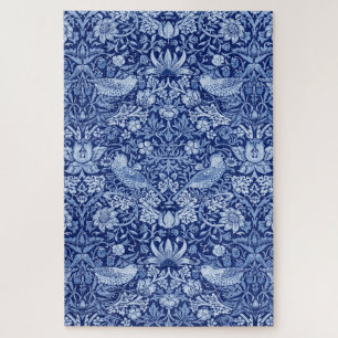 Puzzle Monotone bleu de fraises Thief, William Morris