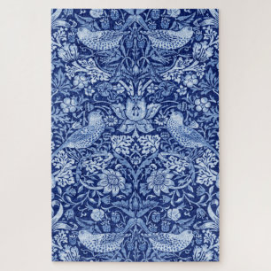 Puzzle Monotone bleu de fraises Thief, William Morris