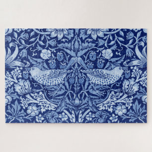 Puzzle Monotone bleu de fraises Thief, William Morris