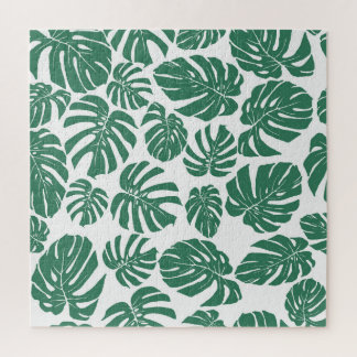 Puzzle Monstera feuilles sans soudure, motif décoratif.