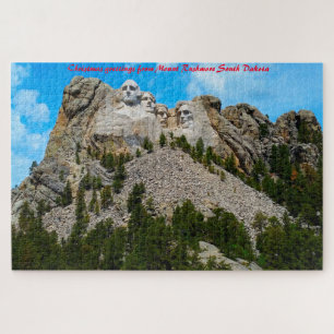 Puzzle Mont Rushmore Dakota du Sud. Vœux de Noël