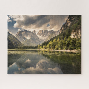 Puzzle Montagnes Lac Dürrensee, Dolomites, Italie