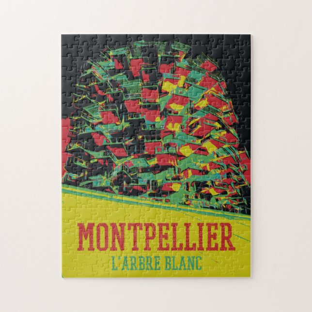 Puzzle Montpellier Architecture illustration France (Vertical)