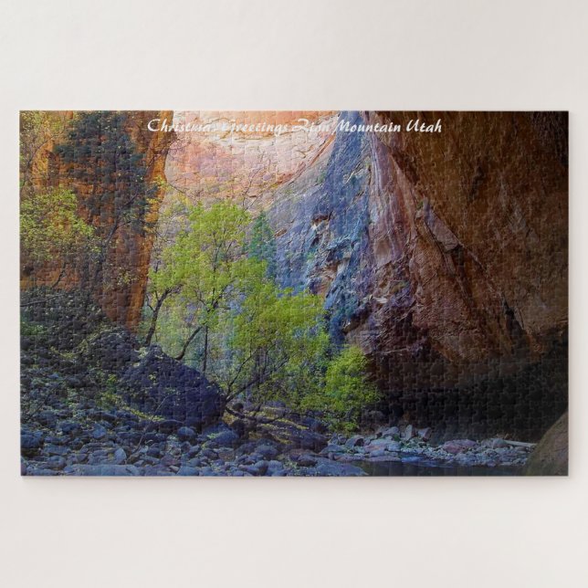 Puzzle Monts Utah Zion.voeux de Noël (Horizontal)