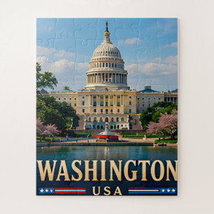 Puzzle Monument de Washington et icônes américaines