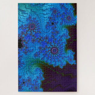 Puzzle Moody Blue Mandelbrot Mandalas Fractal Abstrait