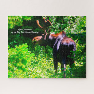 Puzzle Moose at Grand Tetons. Christmas Greetings Jigsaw 