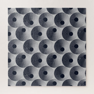 Puzzle Mosaïque argent-noir : texture des anneaux concent