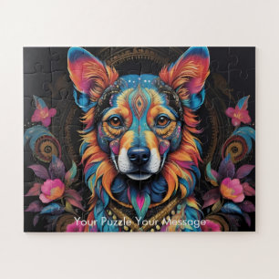 Puzzle Mosaïque bohème Majesté le chien peint