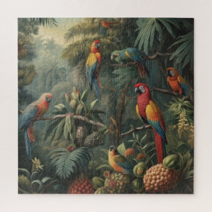 Puzzle Mosaïque de la jungle Ara écarlate et Ananas
