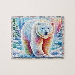 Puzzle Mosaïque d'ours polaire, Animaux sauvages, Tuiles,