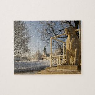 Puzzle Moscou. Hiver. sculpture de lions.