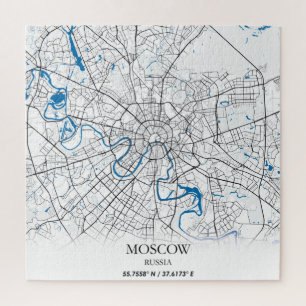 Puzzle Moscow Russia City Map Travel Simple