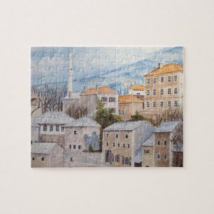 Puzzle Mostar, Bosnie - Peinture des paysages urbains acr