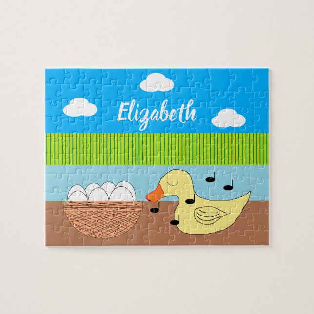 Puzzle Mother Duck Singing to her Eggs: (Horizontal)