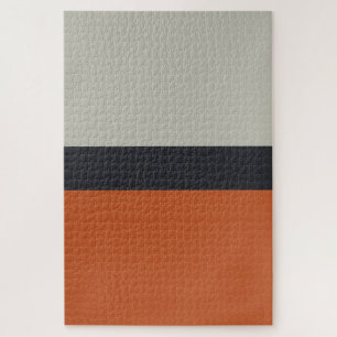Puzzle Motif à rayures gris argent rouge orange moderne