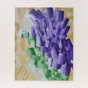 Puzzle Motif Abstrait de brosse violet et vert