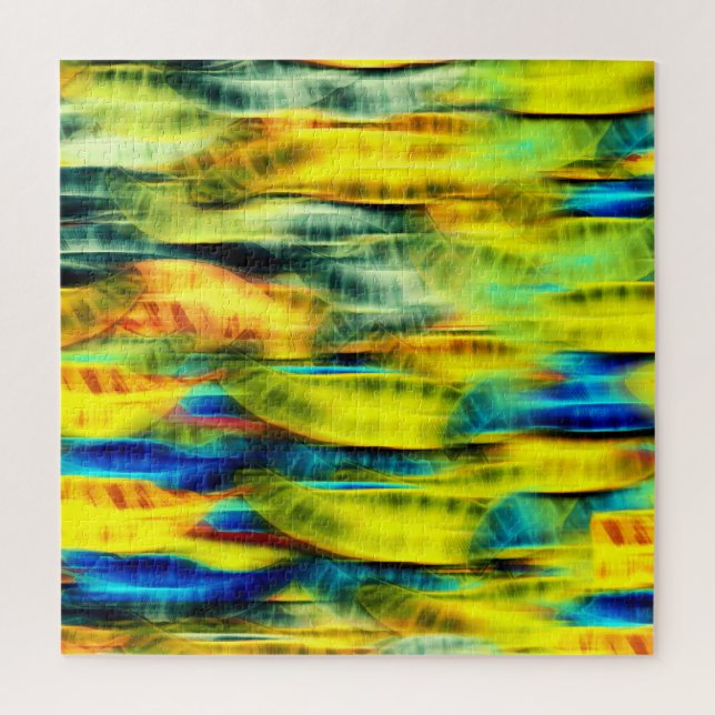 Puzzle Motif Abstrait de serpent jaune néon (Vertical)