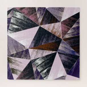 Puzzle motif Abstrait en polygone, triangles colorés.