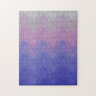 Puzzle Motif Abstrait Violet Rose Hexagone