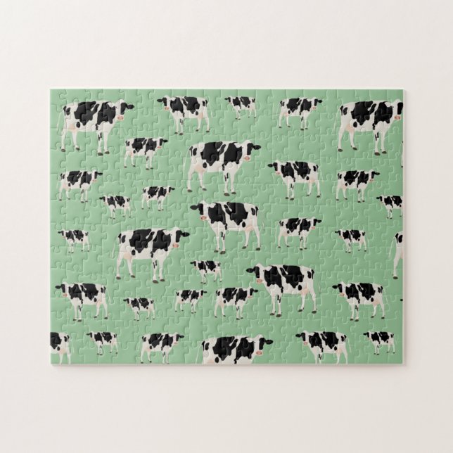 Puzzle Motif animal de ferme de vache (Horizontal)
