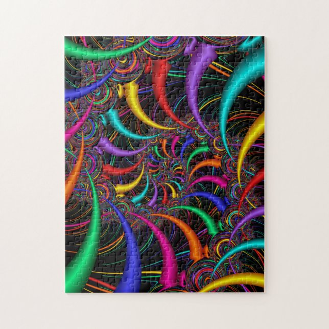 Puzzle Motif arc-en-ciel fractal (Vertical)