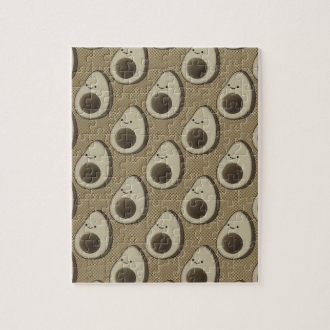 Puzzle Motif Avocado de style vintage (Vertical)