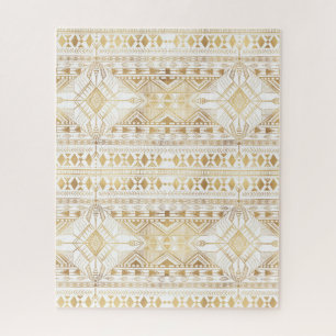 Puzzle Motif Aztèque tribal géométrique or tendance