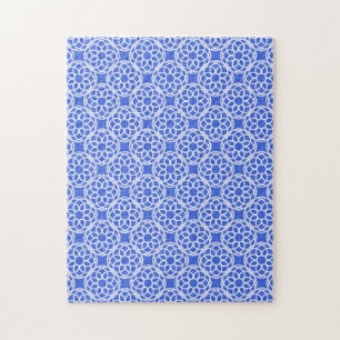 Puzzle Motif bleu blanc géométrique