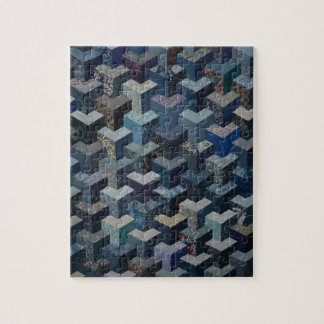 Puzzle Motif bleu et gris d'édredon