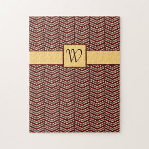 Puzzle Motif Chevron Imprimé Léopard