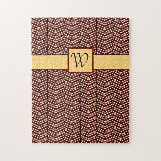 Puzzle Motif Chevron Imprimé Léopard (Vertical)