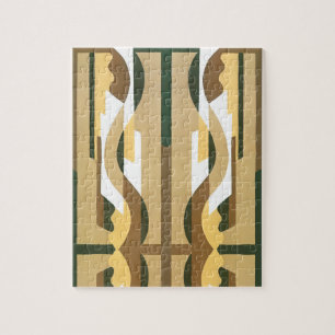Puzzle Motif courbe Art Déco vintage Jazz Couleurs d'auto