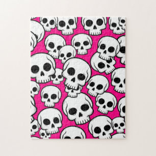 Puzzle Motif crâne rose
