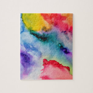 Puzzle Motif d'aquarelle arc-en-ciel dynamique