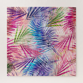 Puzzle Motif de basculement Feuilles d'aquarelle Abstrait