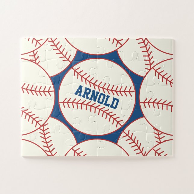 Puzzle Motif de baseball - Personnalisé (Horizontal)