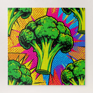 Puzzle Motif de brocoli Pop Art vibrant
