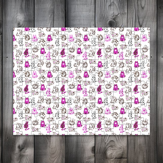 Puzzle Motif de chat Kitty difficile | Rose clair (Créateur téléchargé)