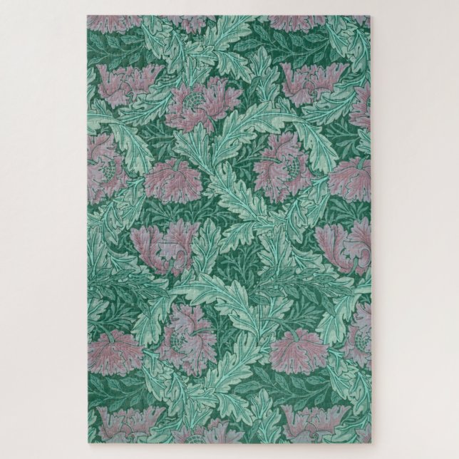 Puzzle Motif de couronne verte et rouge (par William Morr (Vertical)