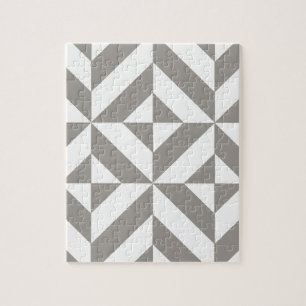 Puzzle Motif de cube géométrique gris argenté