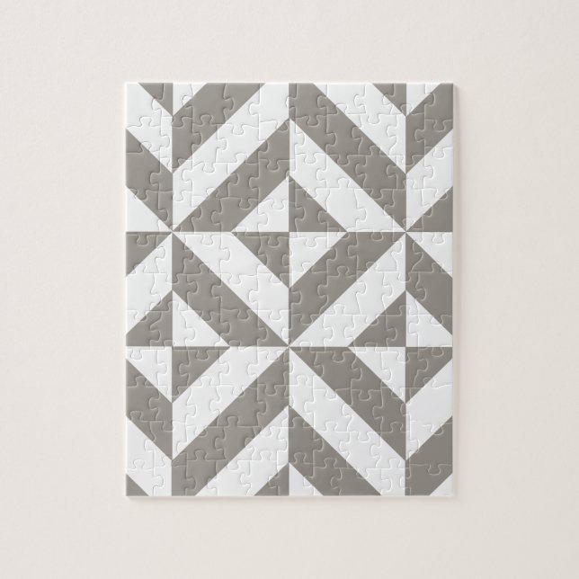 Puzzle Motif de cube géométrique gris argenté (Vertical)