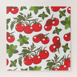 Puzzle Motif de cuisine sans couture Tomato Basil