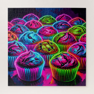 Puzzle Motif de cupcakes à néon