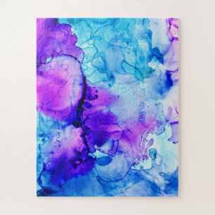 Puzzle Motif de dégradé d'aquarelle bleu et bleu