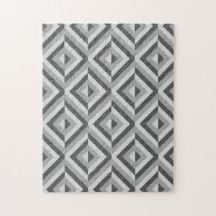 Puzzle Motif de diamant géométrique gris frustrant